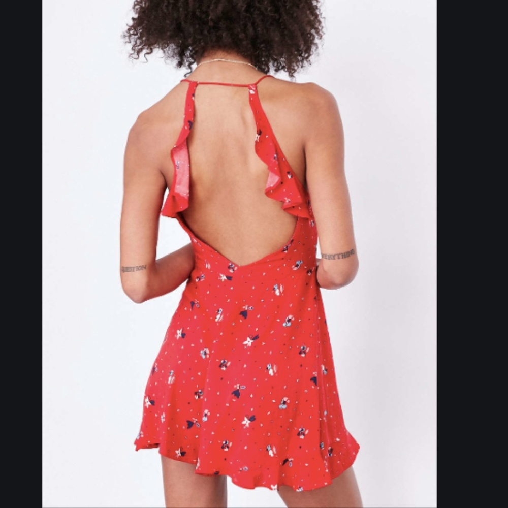 Kimchi Blue Open Back Floral Fit and Flare Romper